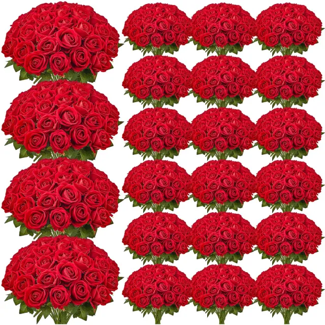 Vevor Kunstrozen Rood 500 Stuks Kunstrozen Kunstbloemen Neproos
