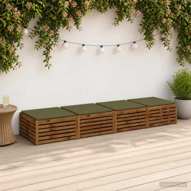 vidaXL Zitkussens SOEST 4 st 100% Polyester Olijfgroen 60 x 60 x 3 cm