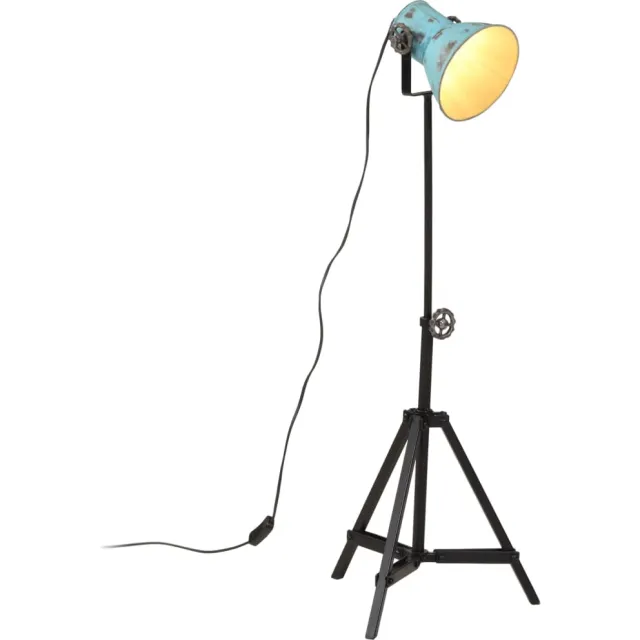 vidaXL Vloerlamp 25 W E27 35x35x65/95 cm verweerd blauw