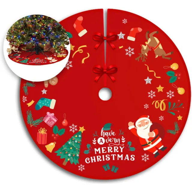 Q2P Kerstboomrok - Kerstman - Kerstversiering - Kerstkleed - Kerstboomkleed - Kerstdecoratie - Kerst - Decoratie - Rood - 90cm