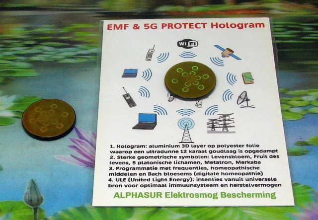 Alphasurya Shungiet antismog plaatje 30x2 mm met hologram (2 stuks) zwart