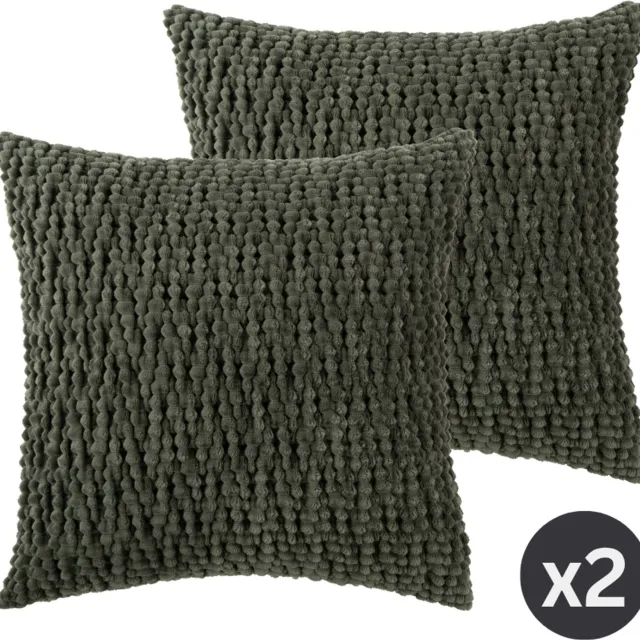 Tiseco Sierkussen (Gevuld) PEBBLE - SET/2 - 45x45 cm, groen Eucalyptusgroen