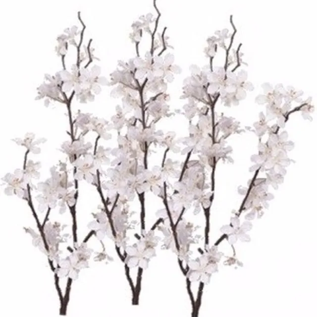 Bellatio Flowers & Plants Witte appelbloesem - 3x - kunstbloem/tak - 57 bloemetjes - 84 cm - nepbloemen - kunstbloemen