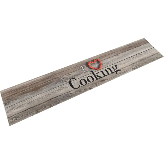 vidaXL Keukenmat wasbaar cooking-print 60x300 cm fluweel grijs Meerkleurig