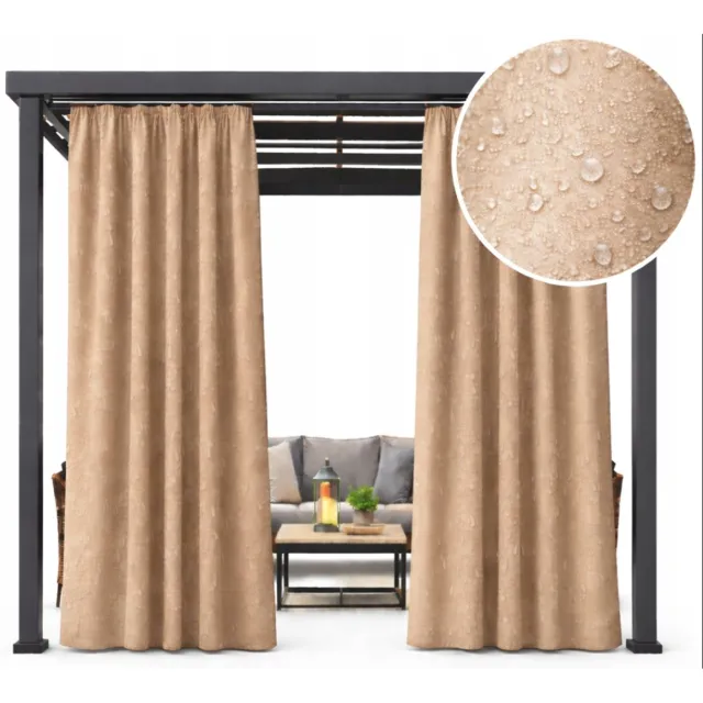 NOW-ART Wodo-T - Tuingordijn - Waterafstotend - Beige - 155 x 260 cm