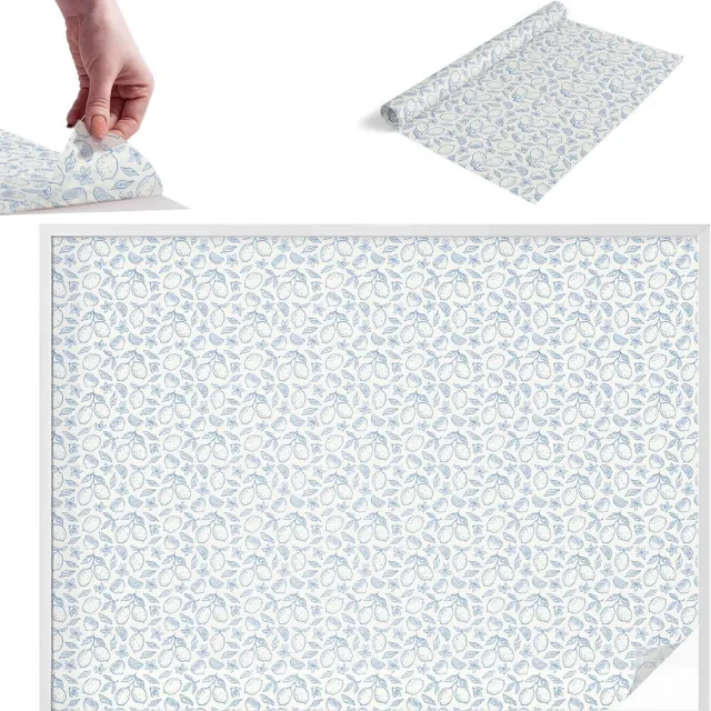 TULUP Raamfolie Anti inkijk - Citroenpatroon Melkglas Folie - 200x146 cm - Wit Anti inkijk Raamfolie Glas in Lood - Zonwerende Raamfolie - Voor de keuken, het kantoor en de hal. - Privacy Folie Raam Glas in Lood Wit - Citroenpatroon