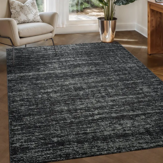 Muratap Relax Oslo - Laagpolig Effen Vloerkleed - Modern Tapijt - Zwart- 240x340 CM