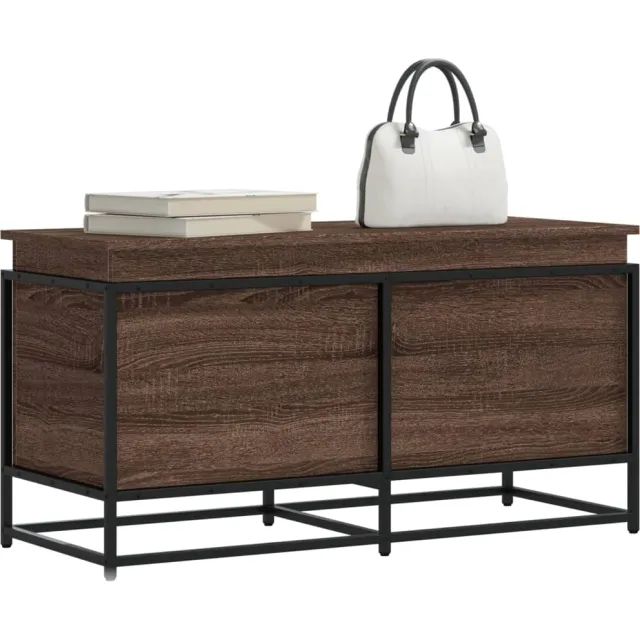 vidaXL Opbergbox met deksel 100x40x51,5 cm bewerkt hout bruin eiken