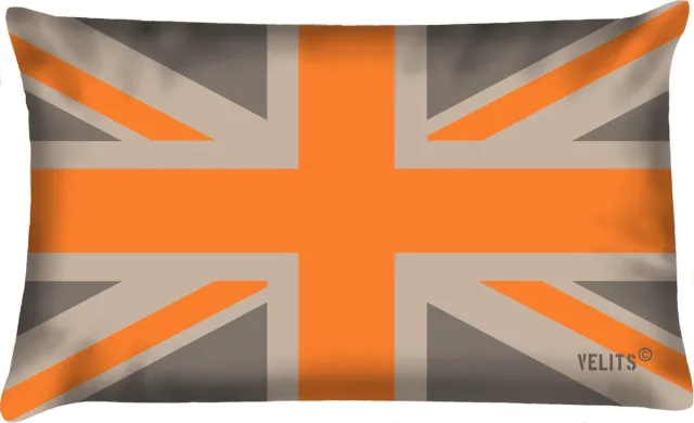 Velits outdoor Sierkussen - Buitenkussen La Dolce Vita Oranje Grijsbruin Waterafstotend Bootkussen Engelse Vlag Motief