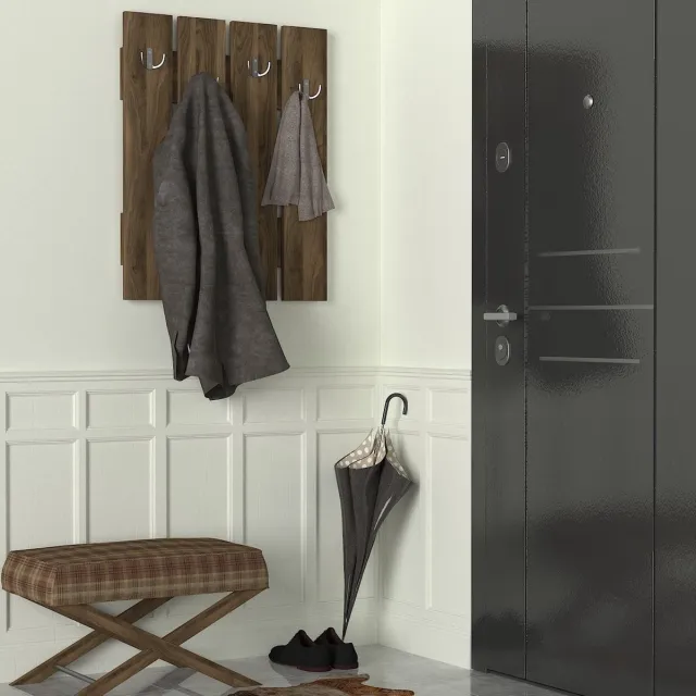 Emob Anita Kapstok | 100% MELAMINE | Walnoot - Emob - Wandkapstokken - Bruin - Melamine; Spaanplaat