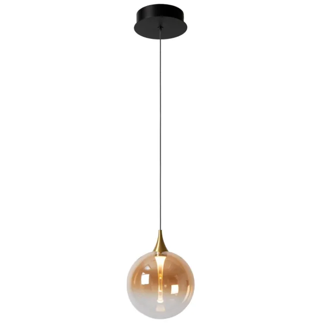 Lucide glazen dimbare LED hanglamp Ø16 cm - amber
