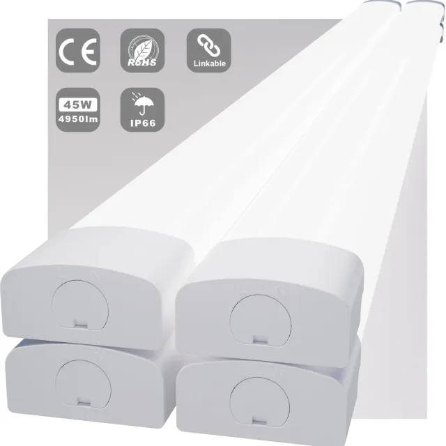MODLICHT 4PCS LED Batten 150 cm 45W 5000K 5000LM - Daglicht wit - LED TL Armatuur - Voor werkplaats, schuur en als onderbouwverlichting