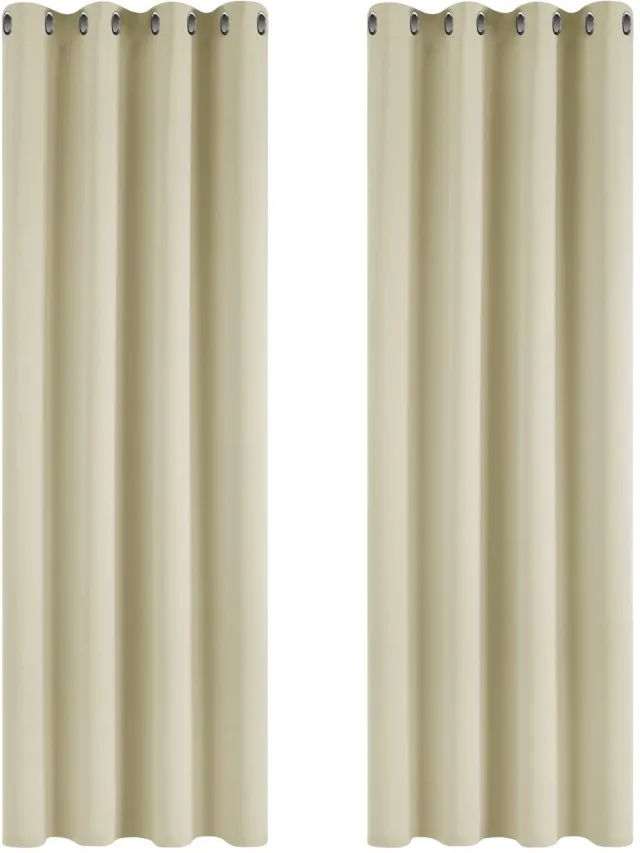 Unyqoos Verduisteringsgordijnen voor Optimale Privacy en Energiebesparing - 140x180 cm, Set van 2 Stuks beige