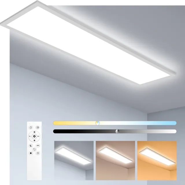 Oraymin LED Plafondlamp Paneel 120x30 cm - 40W Dimbaar - Met Afstandsbediening Wit