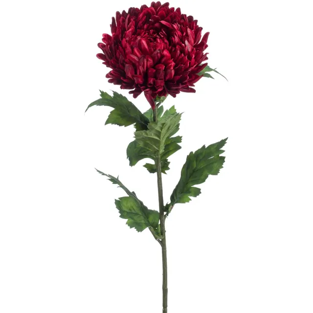 Emerald Kunstbloem Chrysant 75cm donkerrood - Kunstplant voor binnen