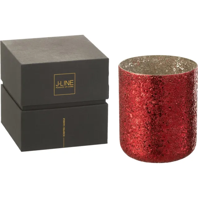 J-Line geurkaars Luxuria - Berry Bliss - glas - rood - XL - 120U