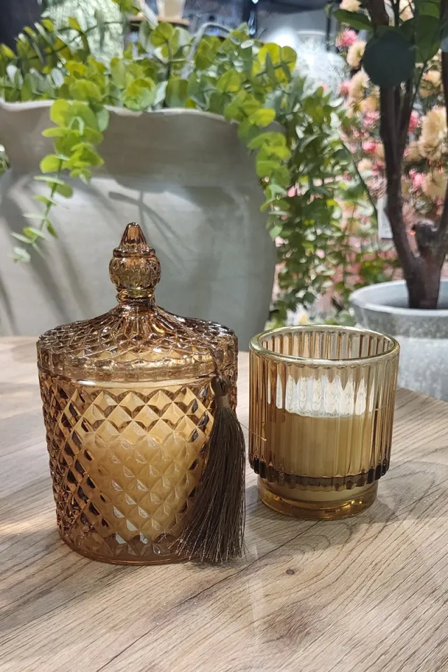 Mix en Match Living & Fashion J-line - Geurkaars - Set van 2 - Luxe geurkaarsen - Nordic Vetiver - Bruin - 14.5x8cm