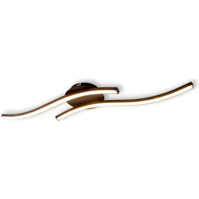 Näve Leuchten Wandlamp plafondlamp "Onda" LED verlichting lengte 65 cm Metaal Kunststof Zwart, zilver