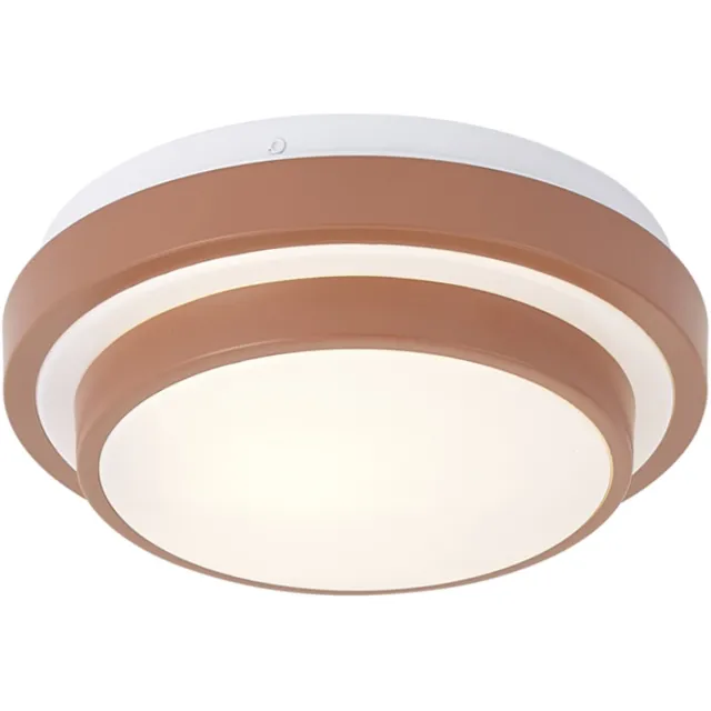 QAZQA moderne plafondlamp, plafonniere - Walden - bruin, rond, 25.5cm, ideale badkamerlamp lamp