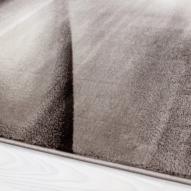 Ayyildiz / Carpetwinkel.nl Laagpolig vloerkleed, abstract ontwerp, bruine kleur, woonkamerkleed, jute achterkant BROWN