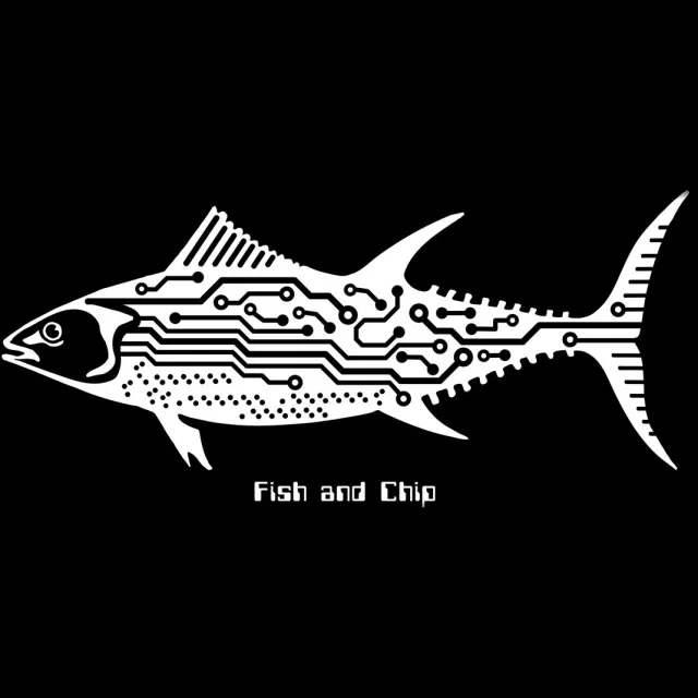 de Beeldvink The Fish & Chip Print - zwart-wit grafisch ontwerp - A4