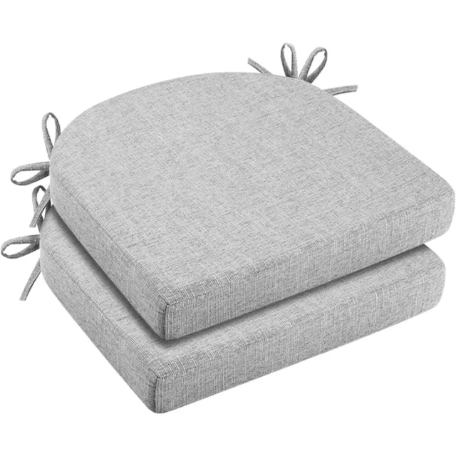 Unyqoos Set van 2 comfortabele grijze stoelkussens voor binnen en buiten gebruik grijs