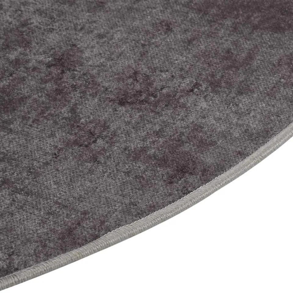 vidaXL Vloerkleed wasbaar ø120 cm grijs, foto 4
