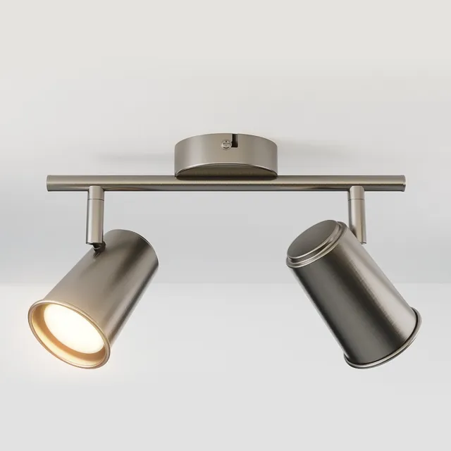HOFTRONIC Riga LED Plafondspot 2 Lichts GU10 2700K Warm wit - RVS - Spotje - Opbouwspot L274mm - Modern - Plafondlamp Woonkamer, Slaapkamer, Gang, Keuken