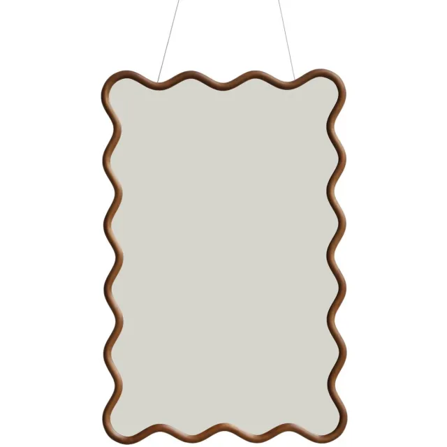 sweeek Organische spiegel van rubberhout 92,5 cm walnoot - sweeek Bruin
