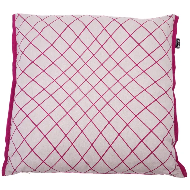 In The Mood Melange Raster - Sierkussen - Fuchsia - 50x50 cm