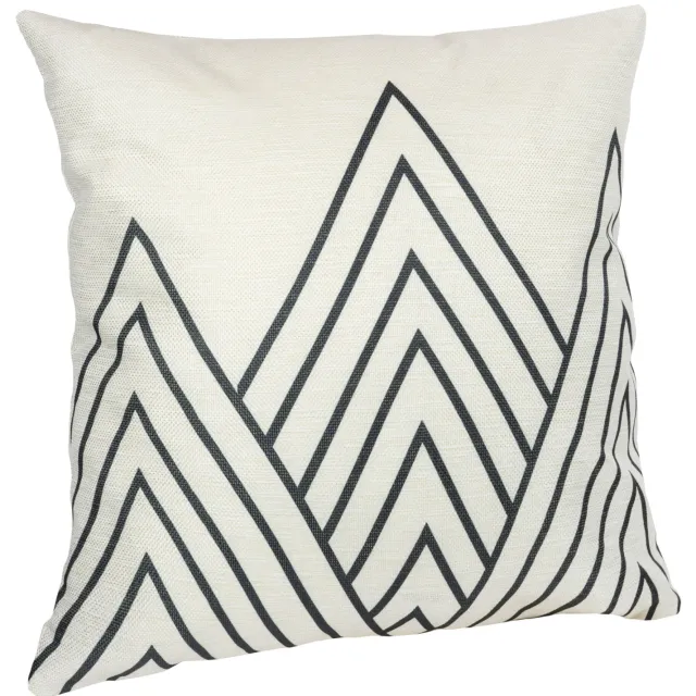 QUVIO Sierkussen met driehoek patroon - Gevuld - 45 x 45 cm - Zwart / Beige