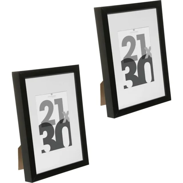 5Five® Atmosphera fotolijstje voor een foto van 21 x 30 cm - 2x - zwart - foto frame Eva - modern/strak ontwerp