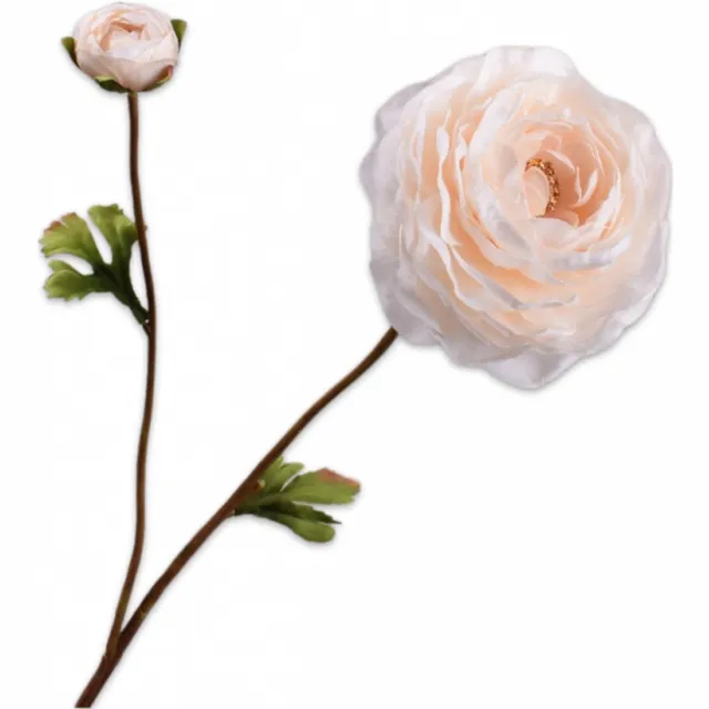 Silk-ka Kunstbloem-Zijden Bloem Ranonkel Tak "Real Touch" Roze 65 cm