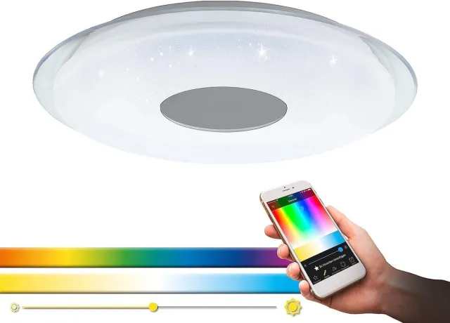 EGLO 32343 LED plafondlamp Crosslink LANCIANO-C wit, transparant H:8cm Ø:56cm dimbaar 2700-6500K met Connect functie