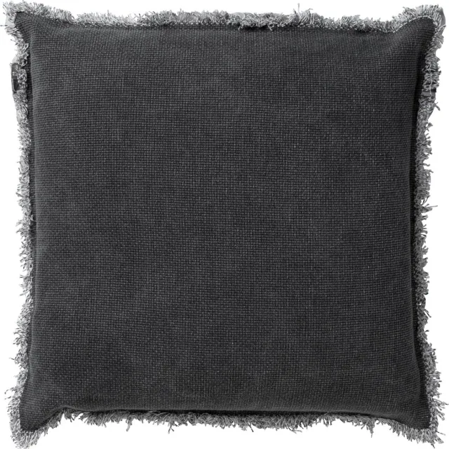 Dutch Decor BURTO - Sierkussen 45x45 cm - gewassen katoen - Charcoal - antraciet - Inclusief binnenkussen - Luxe kussens voor woonkamer & bank