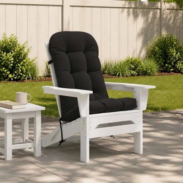 vidaXL Adirondack stoelkussen PUTTEN 100% Polyester Zwart