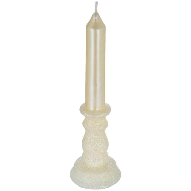 Feeric lights & Christmas Glitterkaars H20 cm wit COLORAMA WIT Blanc