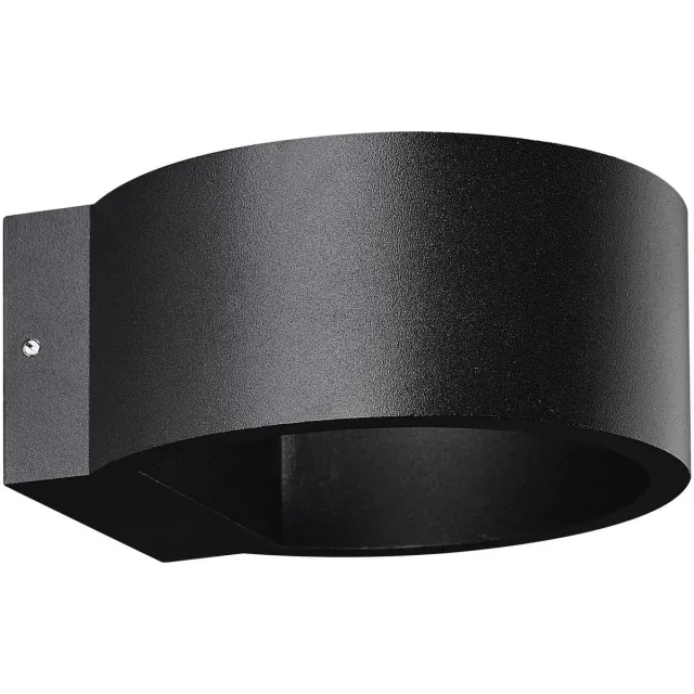 Fantasia Damir cilinder wandlamp voor buiten, zwart aluminium, 6W COB LED 540 lumen, 3000K, IP54