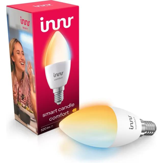 innr smart E14 LED lamp - geschikt voor Philips Hue - Zigbee bulb - warmwit tot koelwit licht - slimme kaarslamp - dimbaar - 520 lumen - 1 pack