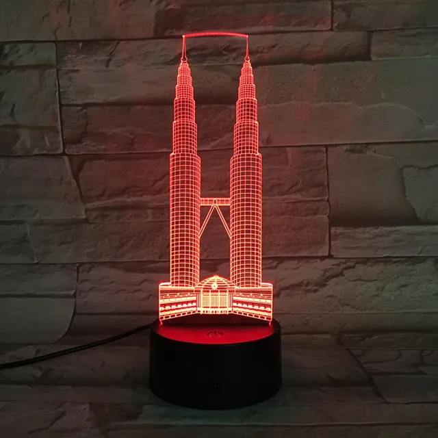 MC Living 3D Led Lamp Met Gravering - RGB 7 Kleuren - Brug
