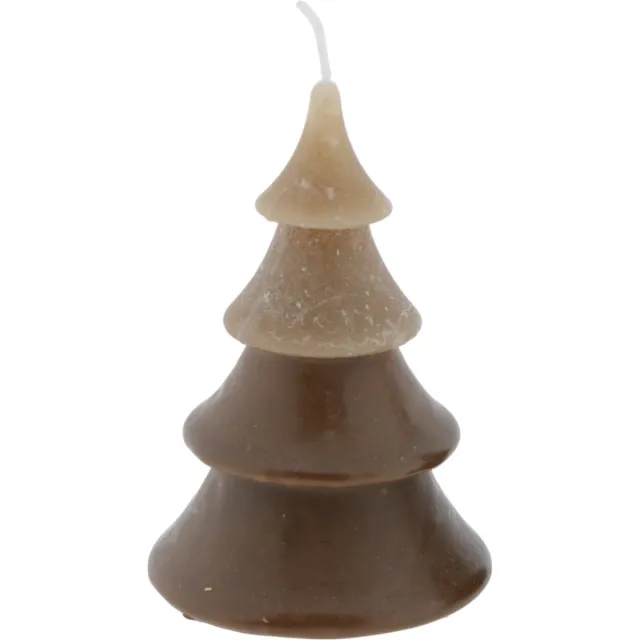 Home Society Kerstboom kaarsjes - Duo Layer - Bruin - Lichtbruin - L - Doos 12 stuks