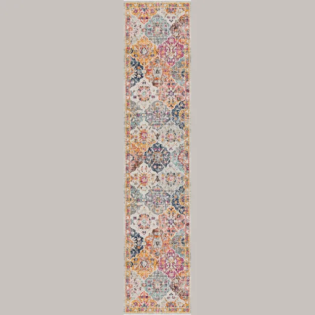 Surya Ines vloerkleed vintage oosters oranje, foto 2
