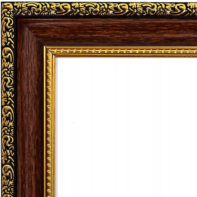 iPicasso Donker walnoot fotolijst met gouden accenten 40x50cm Donker walnoot met gouden accenten