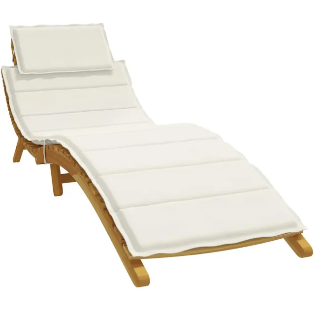 vidaXL Ligbedkussen 186x58x4 cm stof gemêleerd crèmekleurig