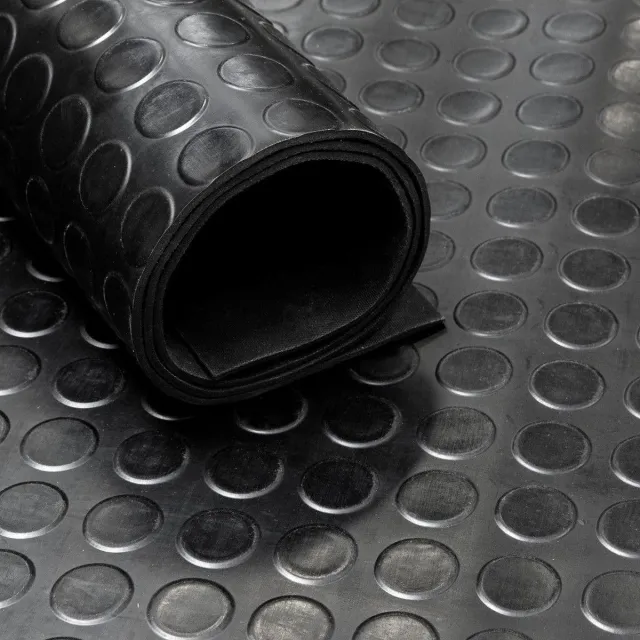 IVOL Rubbermat op rol - Noppen 2,7 mm - Breedte 50 cm - Rubber loper - Per strekkende Meter Zwart