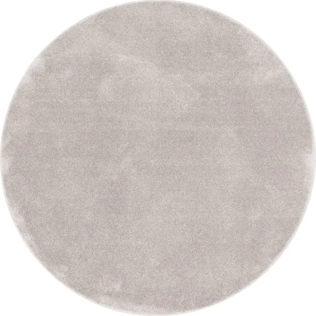 Pergamon Luxe zacht velours vloerkleed Verona rond Grijs