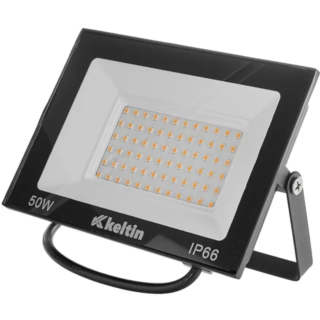 Keltin LED floodlight - 50W - koud wit 6500K - IP66 - verstelbaar - aluminium Zwart
