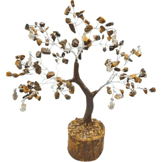 Green Tree Candle Edelsteenboom Tijgeroog Zelfvertrouwen Klein Multicolor