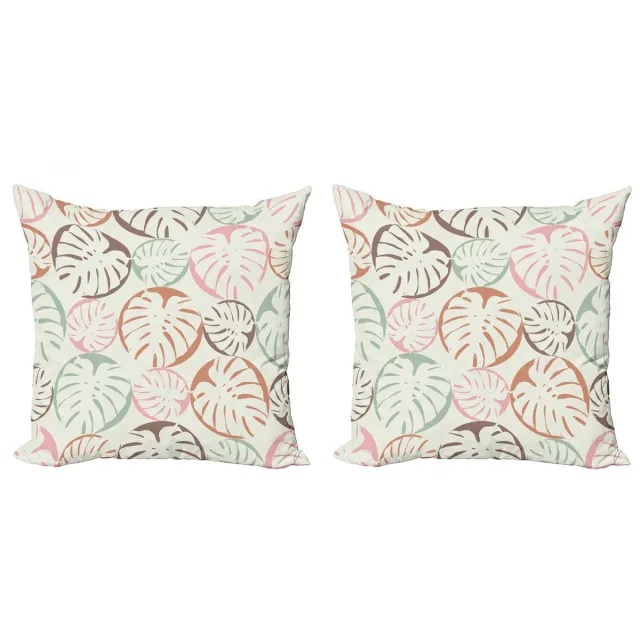 ABAKUHAUS Blume Kussenhoes – Set 2x45x45 cm – Dubbelzijdig bedrukt – Multicolor Mehrfarbig
