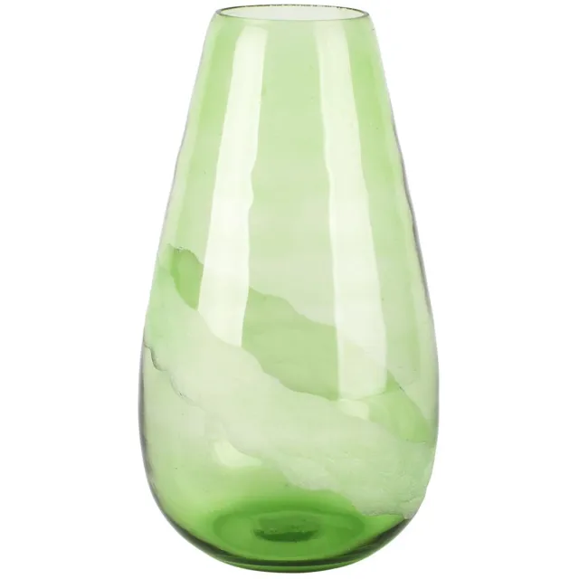 dekoratief Deco vaas, groen/transparant, glas, 16x16x30cm | A258377